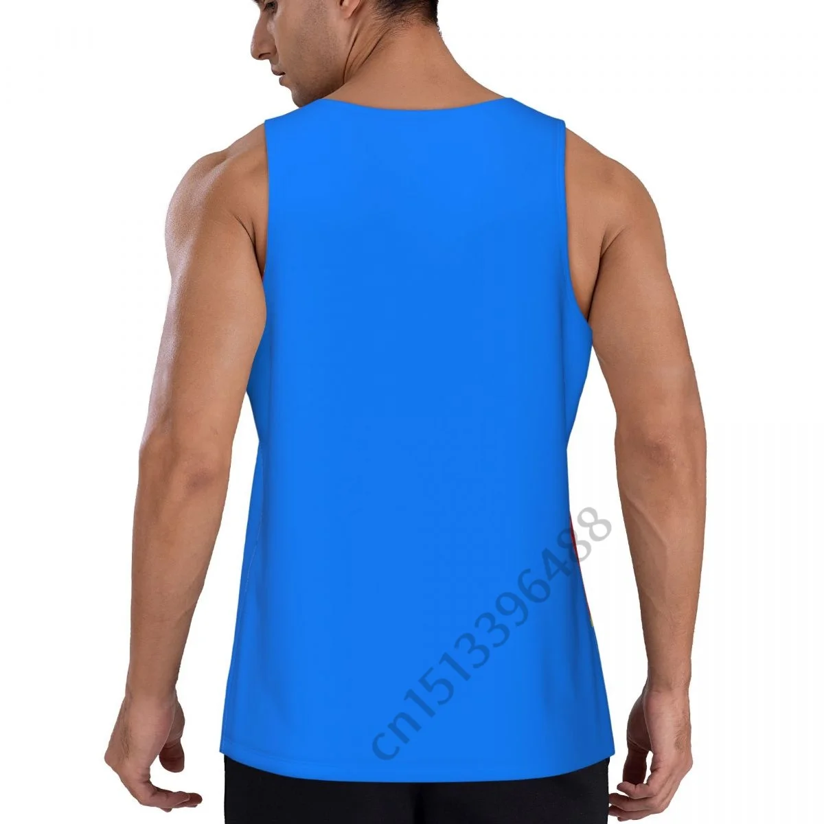 Democratic Republic Of Congo Flag Men's Bodybuilding Tank Tops O-neck Sleeveless Fitness Workout Training T-Shirt Quick Drying