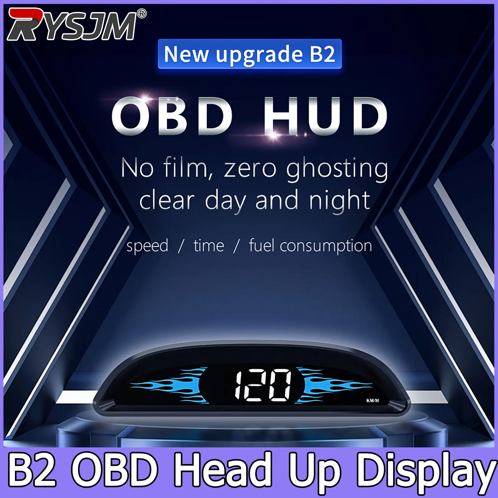B2 OBD HUD Head-up Display Speedometer OBD2 Auto Original Car Water Temperature Voltage Over Speed Alarm Display Accessories