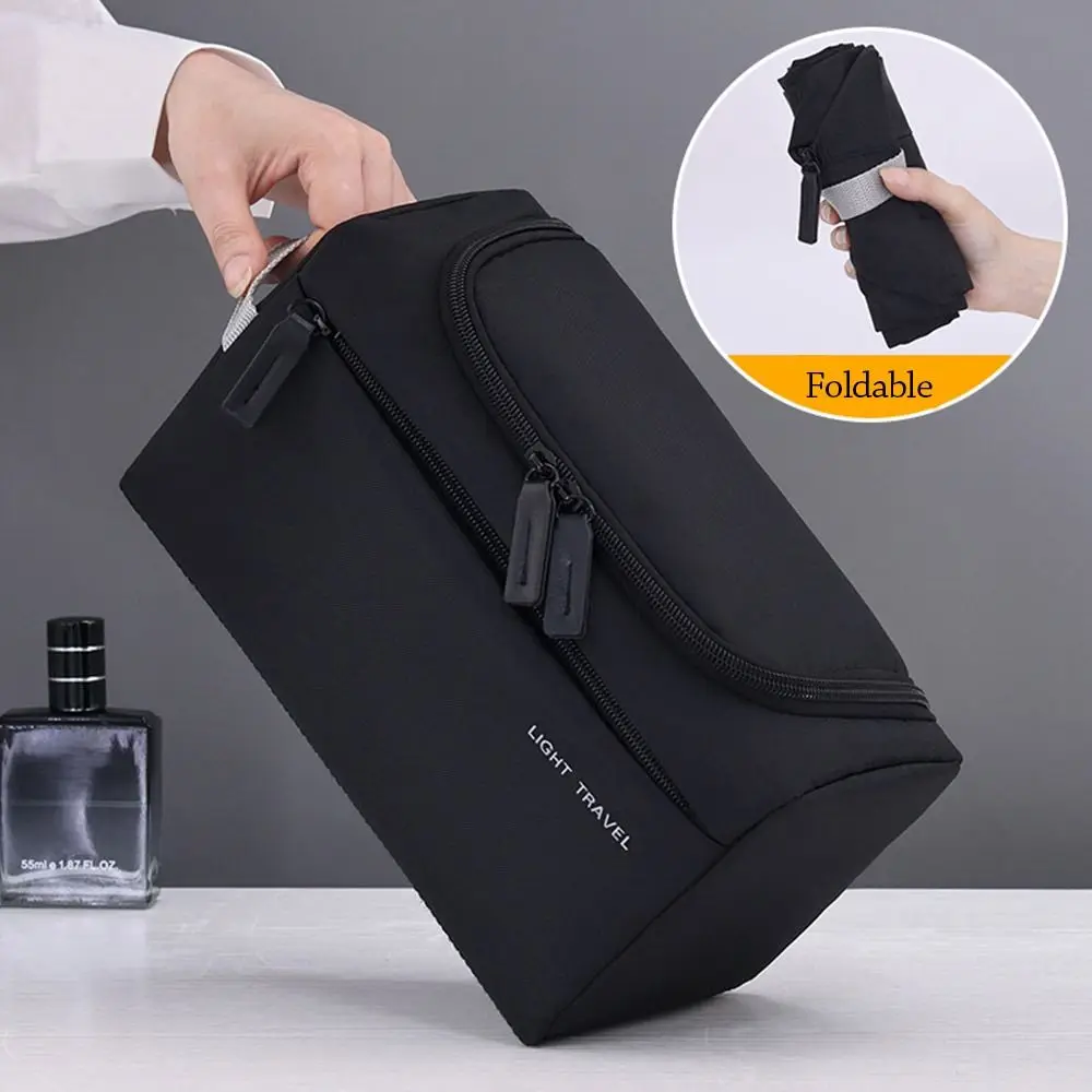 3-in-1 Travel Toiletry Bag Large-Capacity Oxford Cloth Waterproof Shaving Bag Makeup Bag Foldable Toiletry Organizer Kit Men