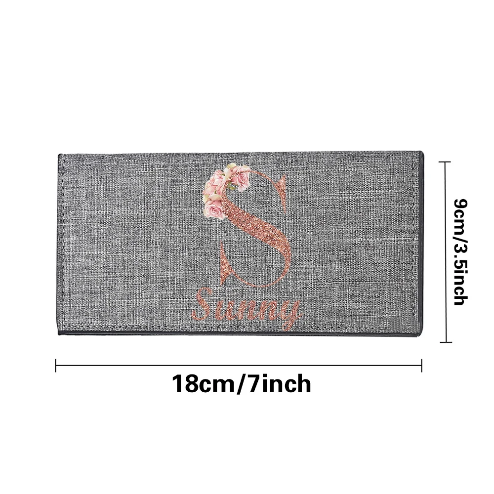 Personalized Customized Name Pocketbook Durable Cash Wallet Multi-Function Id Card Holder Wallets Credit Case Bag Coin Pouch