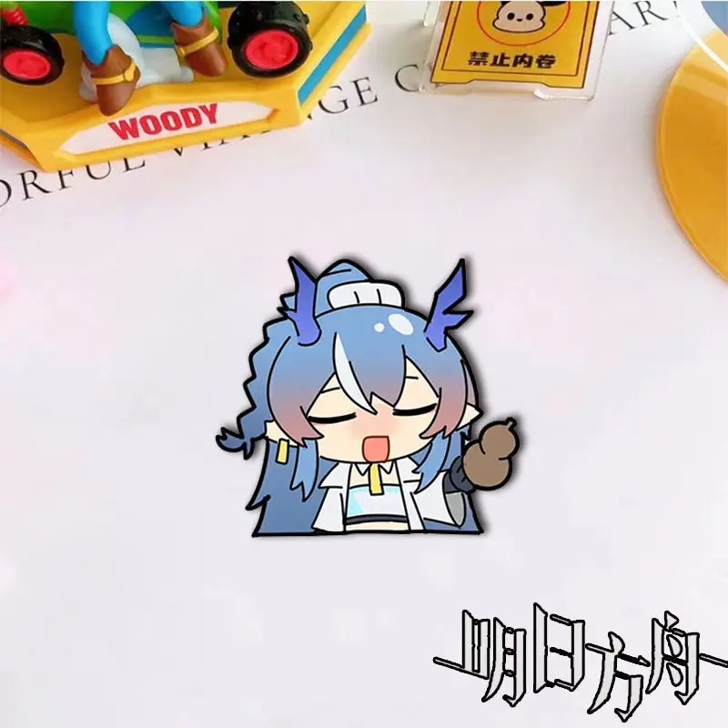 4 pçs anime arknights crachá broche pino shu g crepúsculo nian roupas mochila decoração lapela etiqueta de peito personalizada