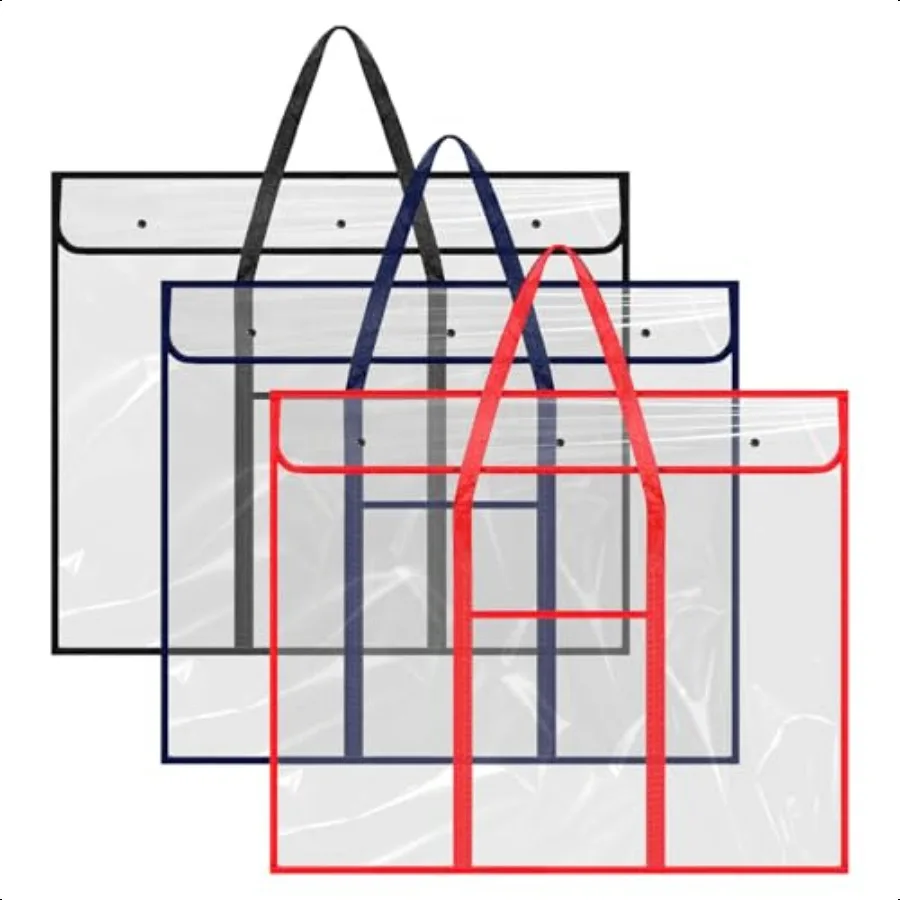 3 Pack Large Poster Storage Bag 25.5 x 31.5 Bulletin Board Holder Art Portfolio Case PVC Art Portfolio Container Bulletin Board