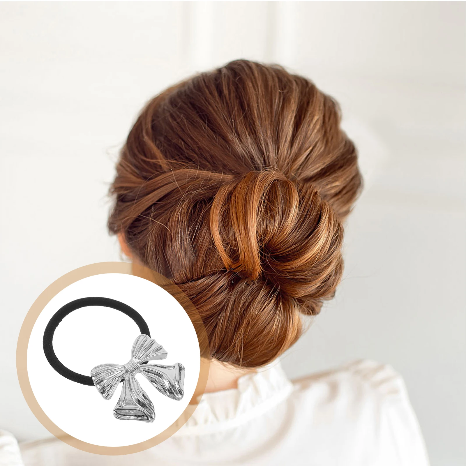 

Bow Tie Hair Accessories for Women Alloy Elastic Ties Ponytail Holders Cute Decorative Wrapping Hair Ropes Braid Band Ring Fine