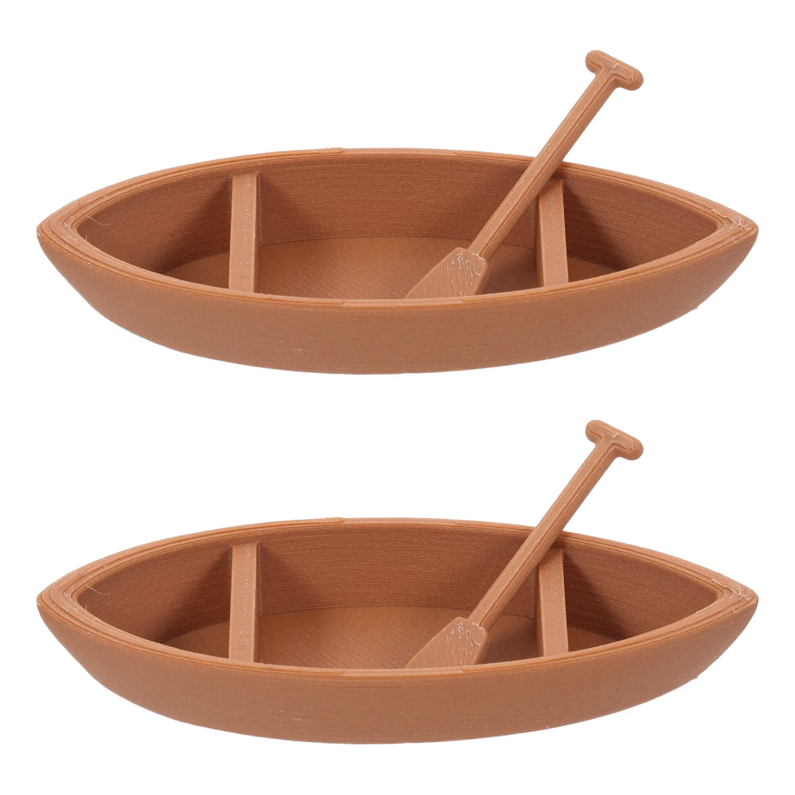 2Sets Miniature Asian River Boat Plastic Sailboat Decor Covered Wupeng Boat Stable Tabletop Vintage Decorative