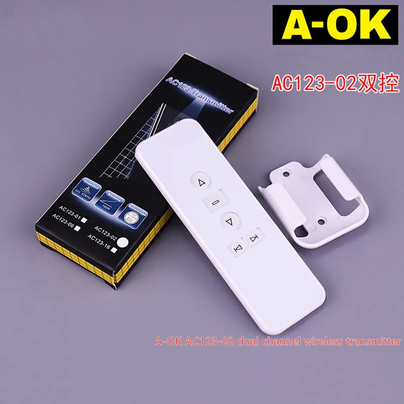 المنزل الذكي ستارة كهربائية للتحكم عن بعد A-OK جهاز إرسال لاسلكي مزدوج التردد AC123-02 ثنائي القناة #4