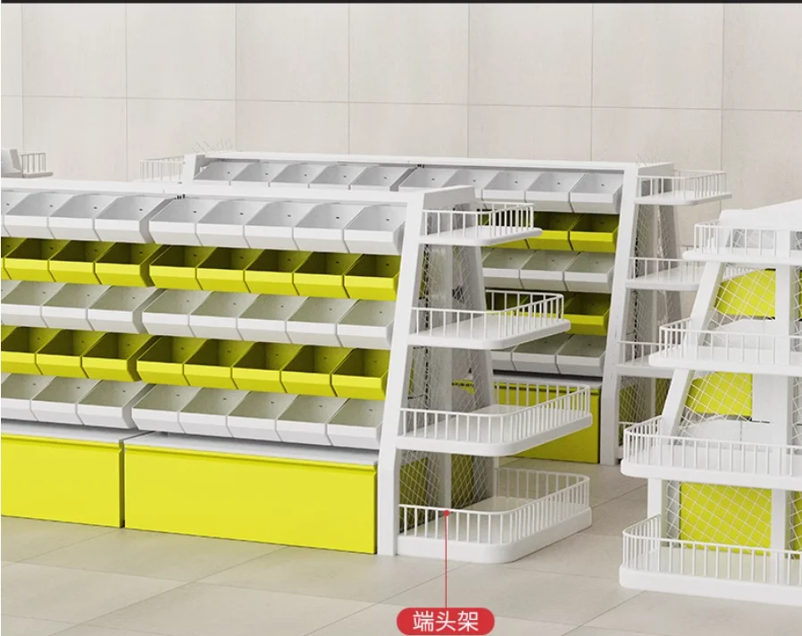 Multiple layers of small food shelving