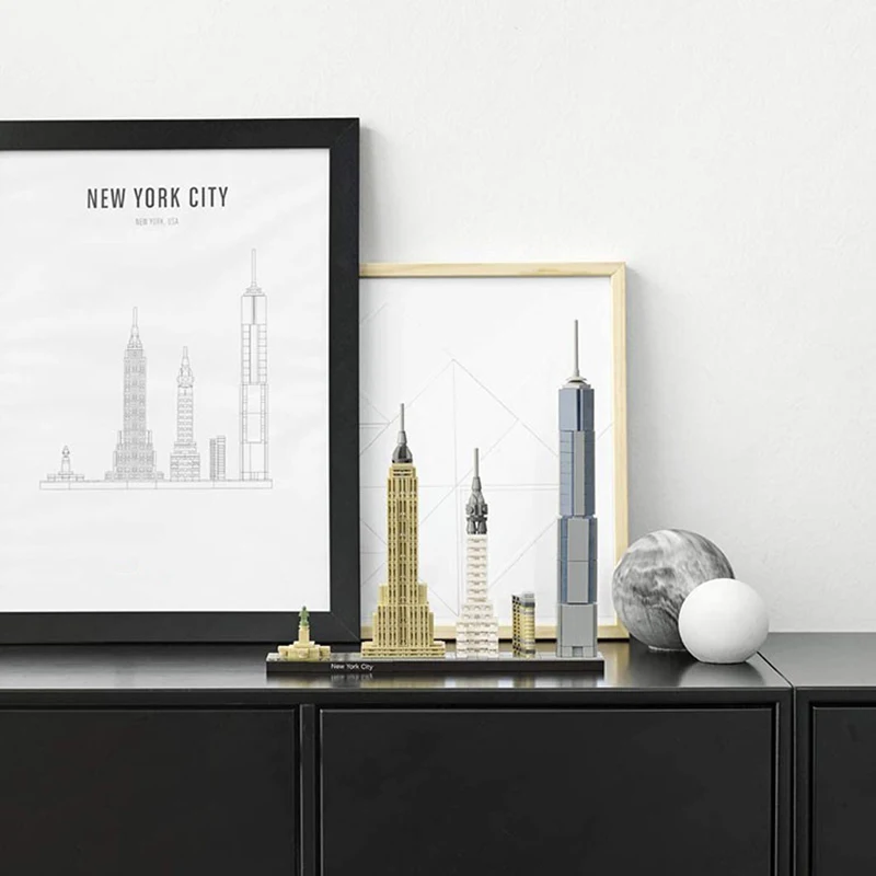 598PCS Architecture New York City Empire State Building Landmark Building Blocks 21028 Construction Bricks Toy Gift For Kid Boy