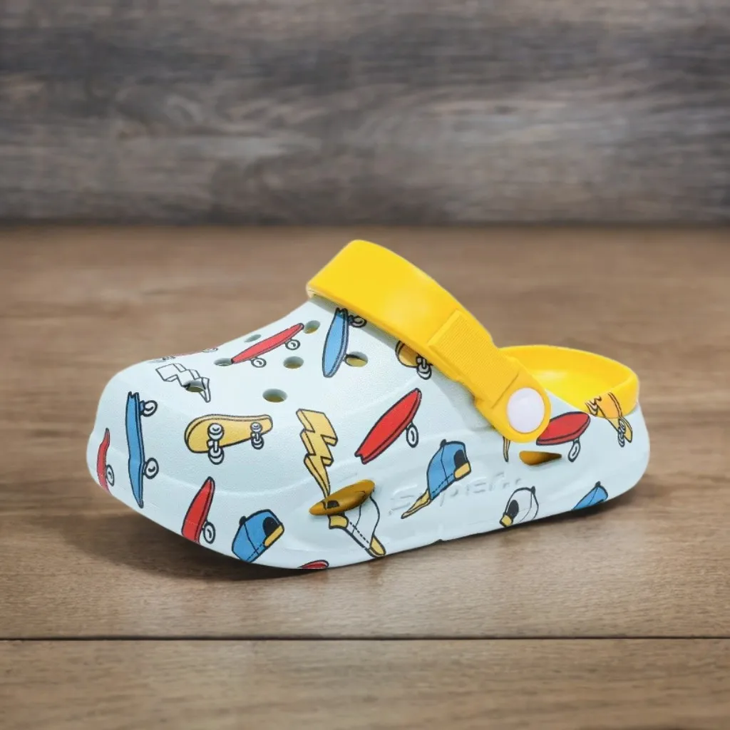 

Kids'Sandals PU Leather Summer Beach Shoes Printing For Children Breathable Soft Thick Bottom Khaki Yellow Shoes Size 26-38