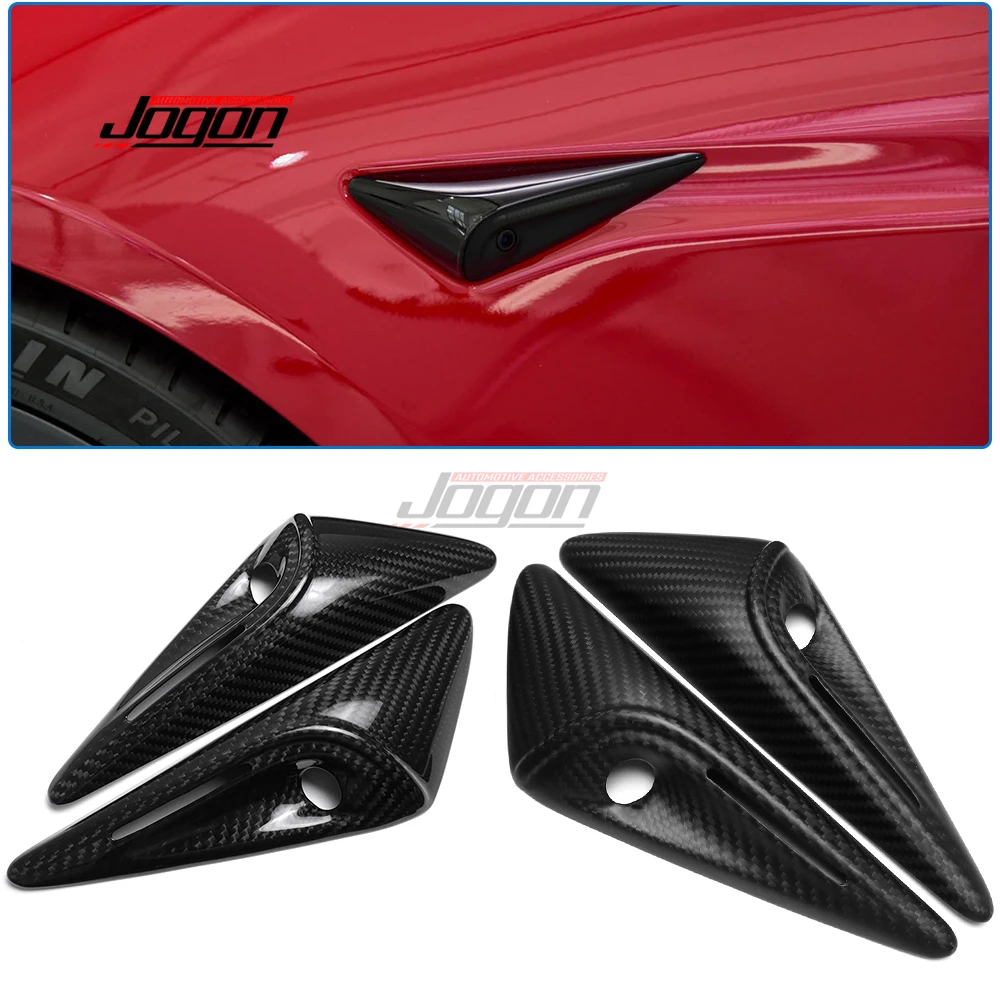 

For Tesla Model S X 2021- 2023 Camera Mirror Indicator Cover Car Side Marker Turn Signal Cover Side Fender Overlay Dry Carbon