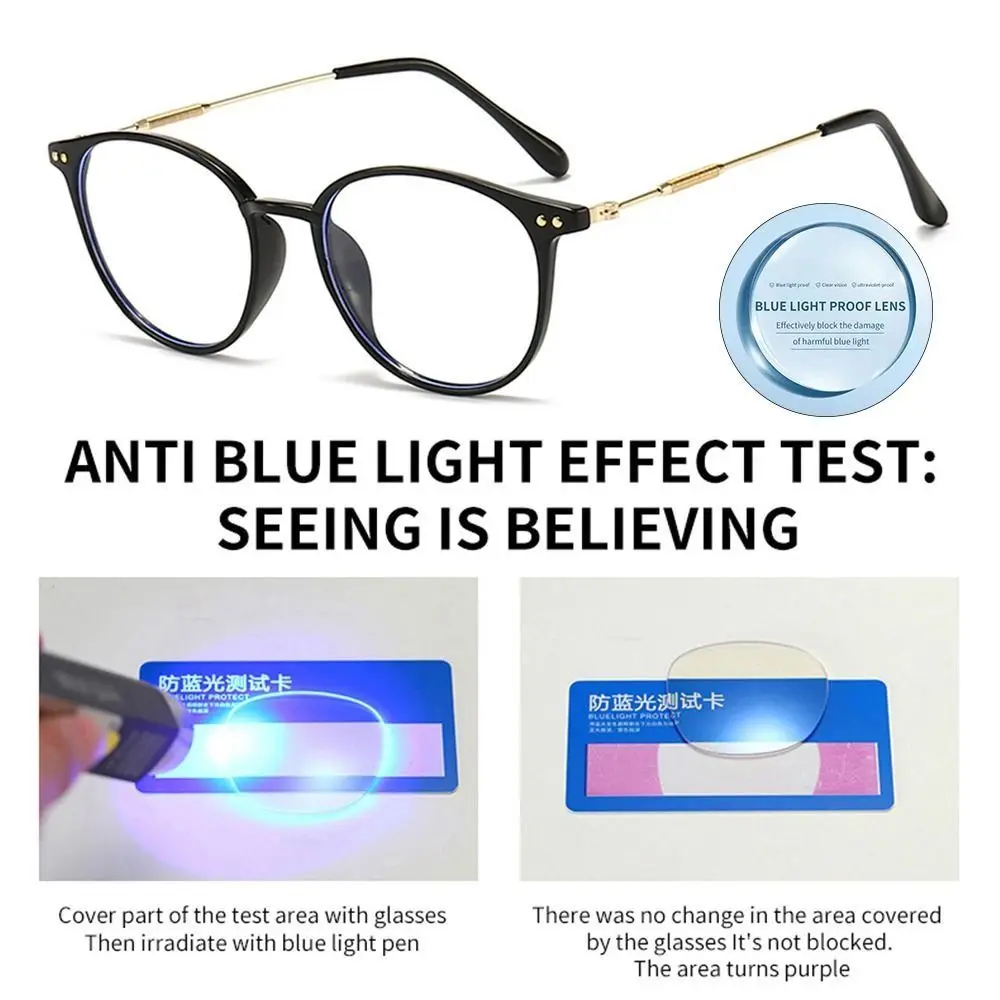 Blue Ray Blocking Anti-Blue Light Reading Glasses Multifocal Eye Protection Round Eyeglasses Ultralight PC
