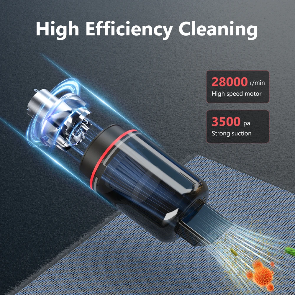 Aspiradora de mano inalámbrica Carsun: succión silenciosa y fuerte, ayudante portátil 2 en 1 para limpieza de automóviles y hogares