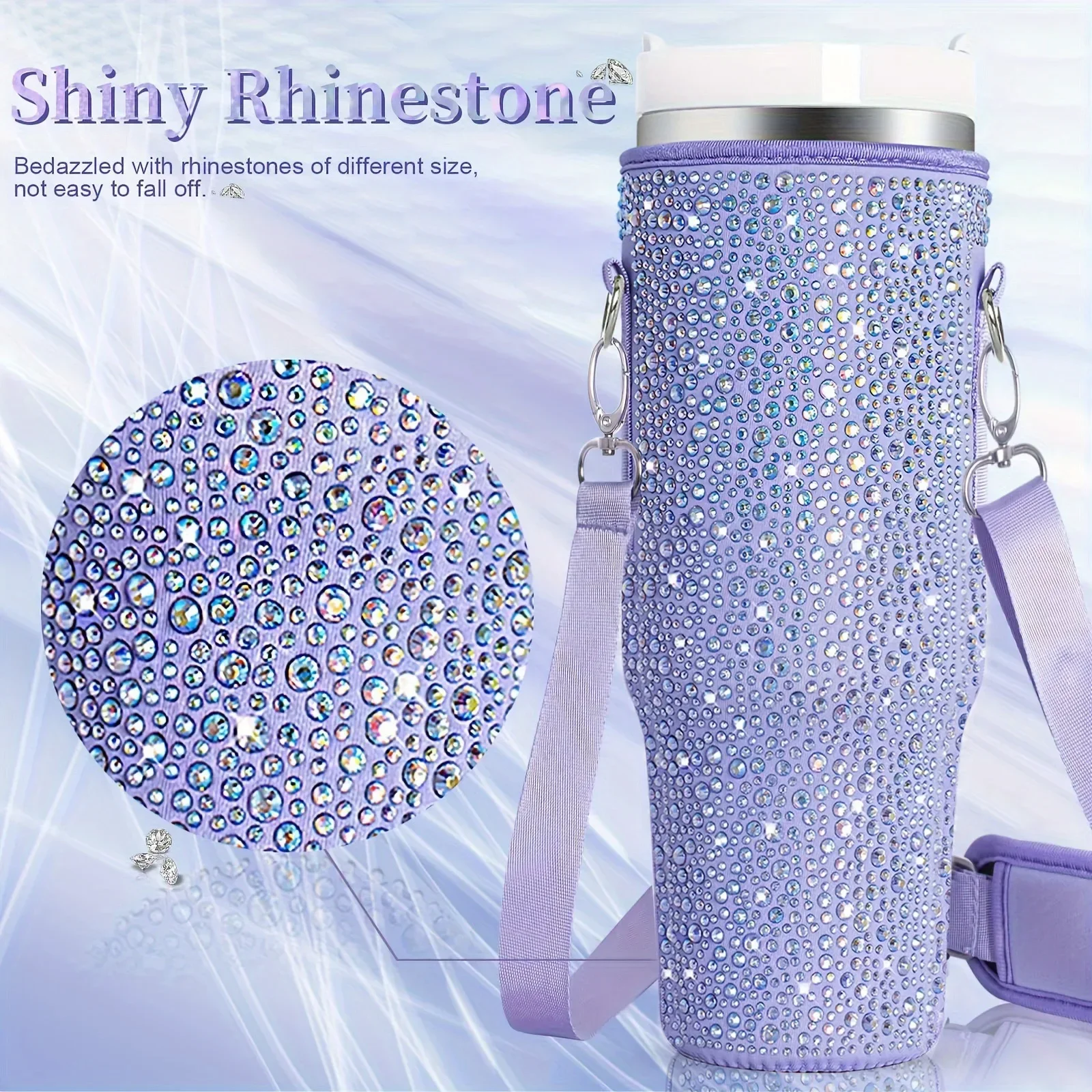 

1 шт., рукава для кружки с бриллиантами для Stanley 40 OZ, портативный держатель для чайника, сумка с ремнями, уличная посуда для напитков, аксессуар