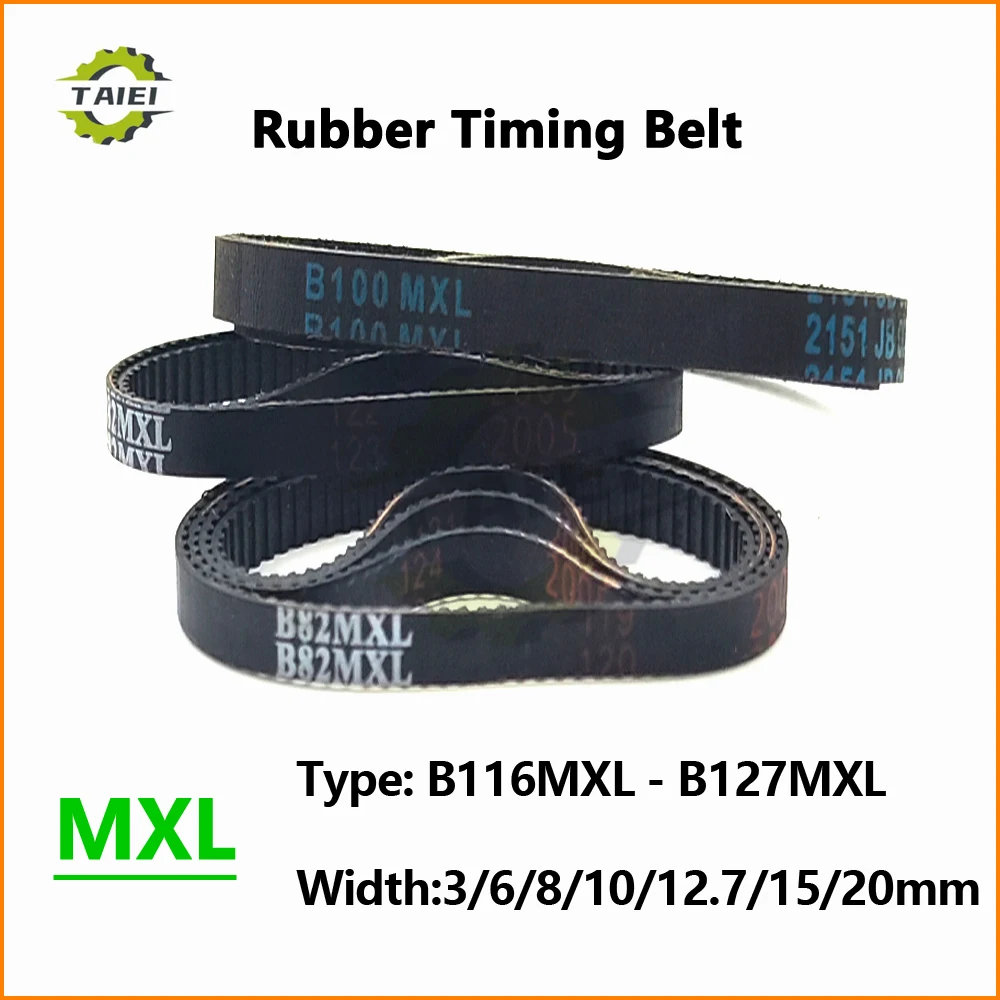 MXL Rubber Synchronous Belt B116 B117 B118 B119 B120 B121 B122 B123 B124 B125 B126 B127 Width 3-20mm Printer Timing Toothed Belt