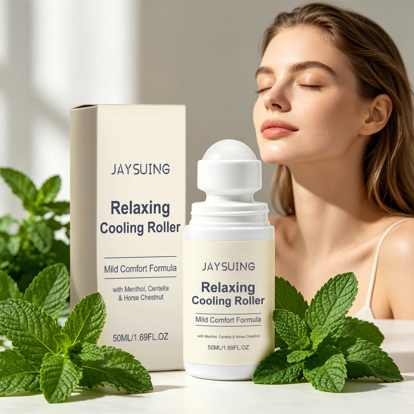 Centella Asiatica Cooling Roll-On Serum Calm Skin Reduce Puffiness & Skin Fatigue Fast-Absorbing Soothing Daily Skin Care Roller