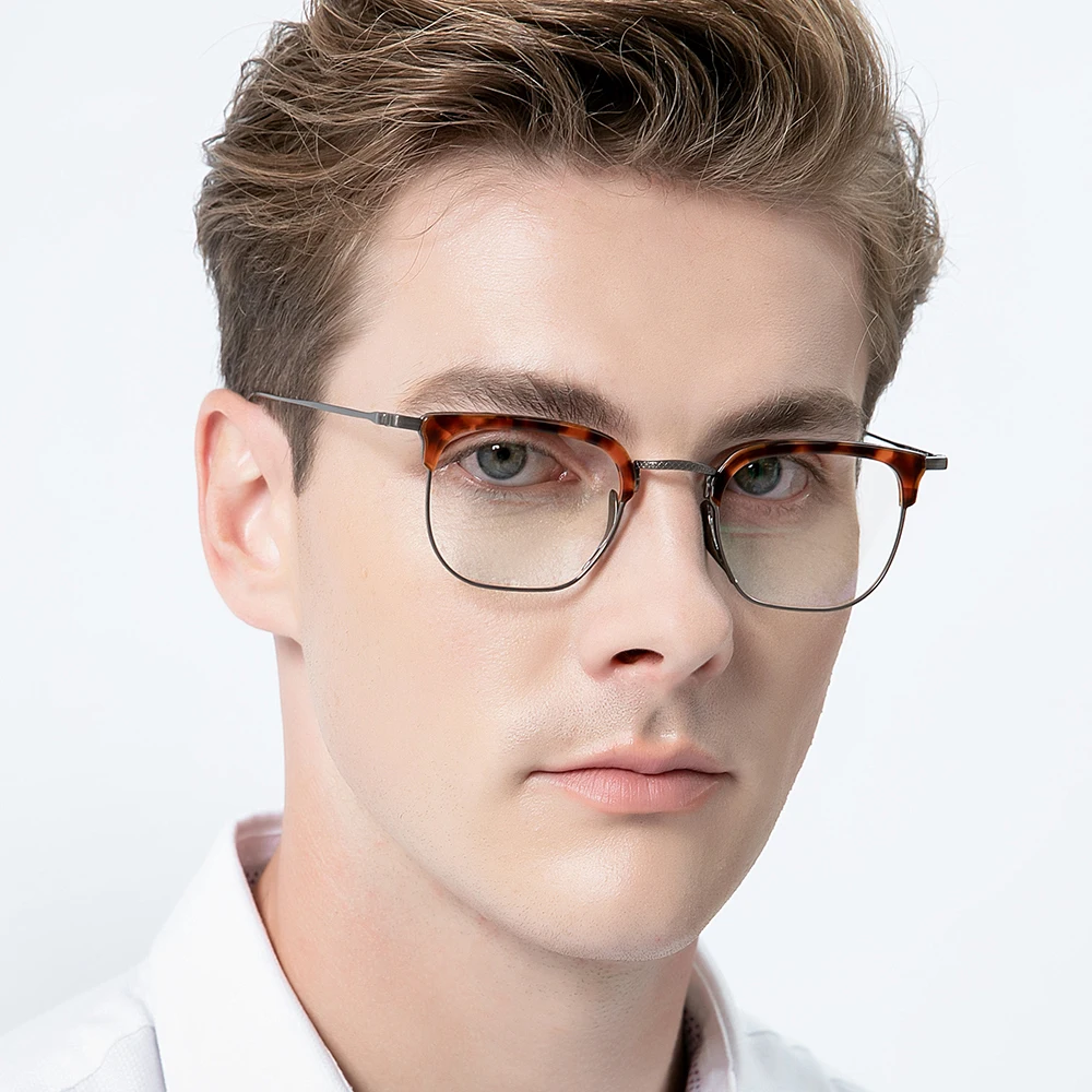 FONEX Acetate Titanium Glasses Frame Men Brand Design Retro Square Eyeglasses Women Vintage Japanese Ultralight Eyewear 85661