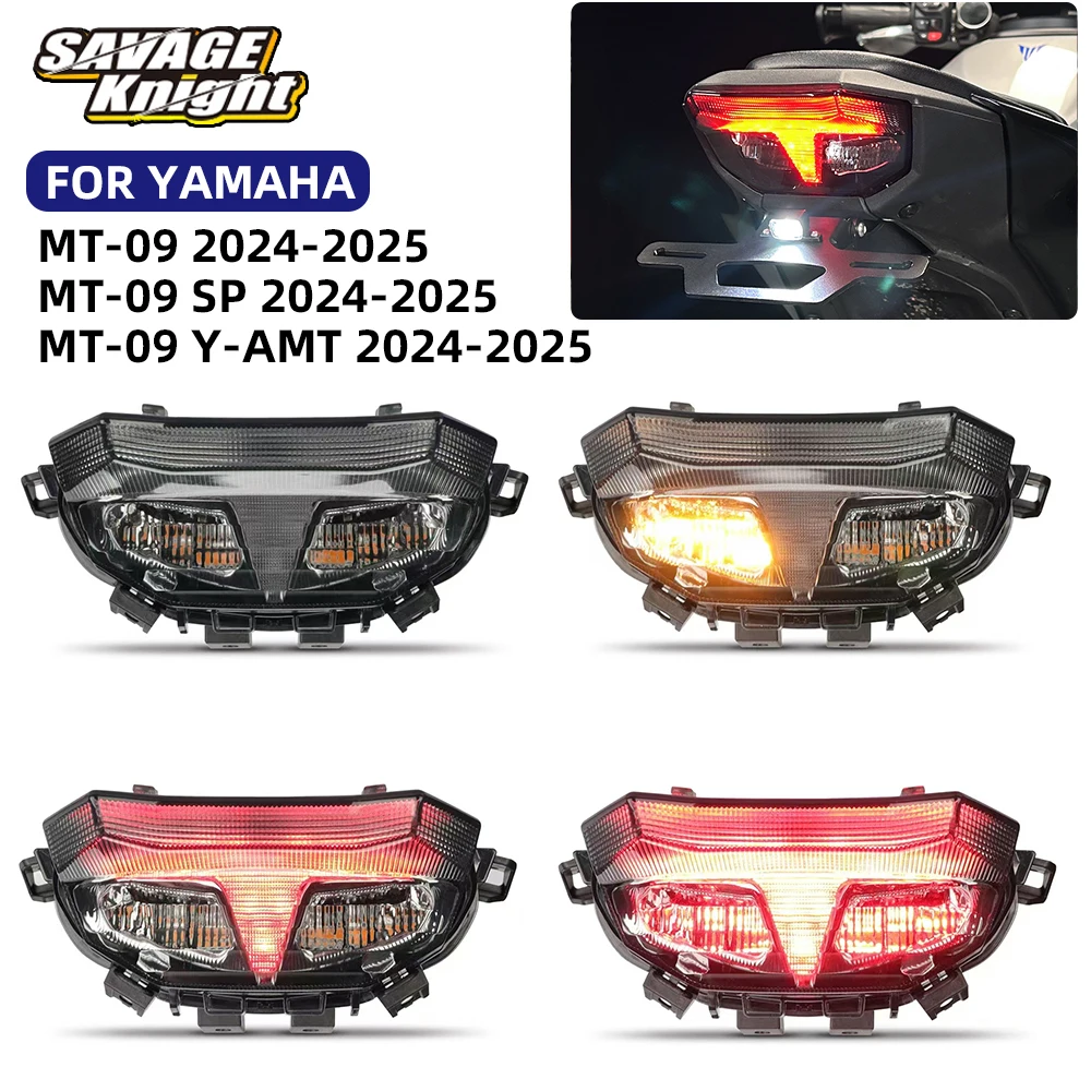 

2024 MT-09 E32 LED Tail Brake Light For Yamaha MT09 MT 09 SP Y-AMT 2025 Taillights Turn Signal Blinker Rear Running Lights Lamp