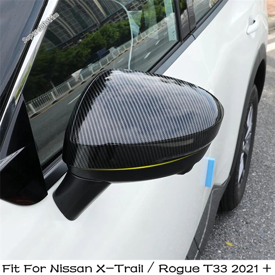 

Car Rearview Mirror Decoration Cap Cover Trim For Nissan X-Trail X Trail / Rogue T33 2021 - 2024 ABS Carbon Fiber Accessories