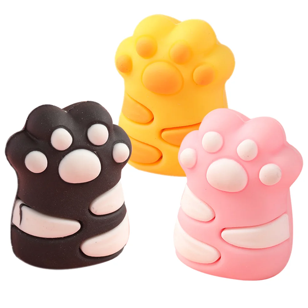 

3 Pcs Knife Sharpener Cat Claw Pencil Adorable Hand Shaking Crank Single Hole Sharpeners Child