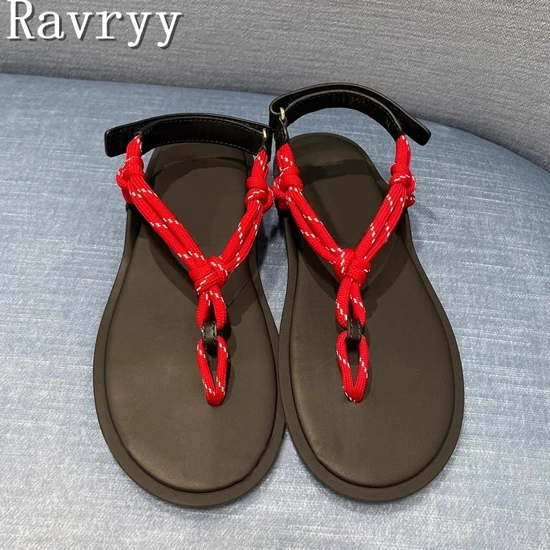 

Римские сандалии из плетеной пеньковой веревки, женские летние новые сандалии на плоской подошве для отдыха и отдыха в пляжном стиле