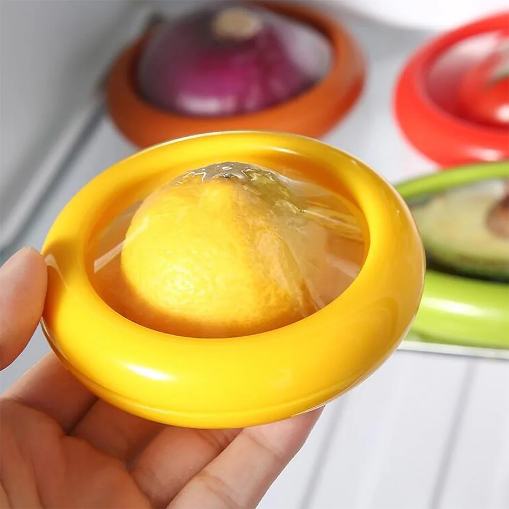 4Pcs Silicone Fresh Stretch Pod Reusable Fruit and Vegetable Anti-Oxidation Storage Box Fruit Storage Containers for Fridge