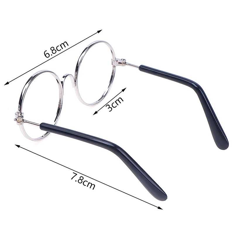 DIY Doll Dressing Accessories High Quality 20cm EXO Dolls Glasses 3 Color Round Frame Lensless Eyewear Toy Miniature Eyeglasses