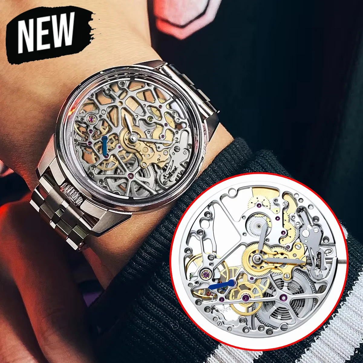 Pearl Servo Watch Automatic Movement For 5500A 5500AA Three Hands Single Calendar Mechanical Replacement Movement Accessories