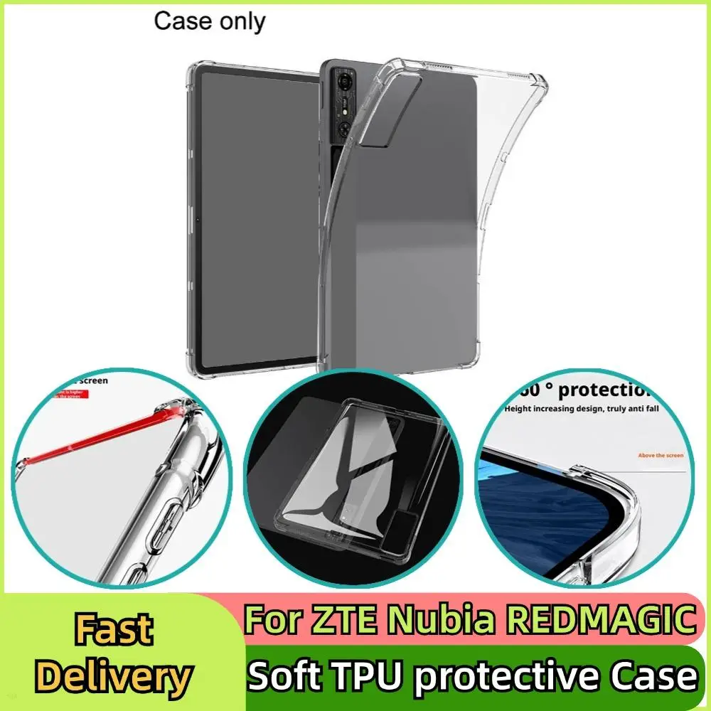 For ZTE Nubia REDMAGIC Gaming Tablet Pro 2024 Soft TPU Protective Case Transparent Silicon Back Tablet Cover Shockproof