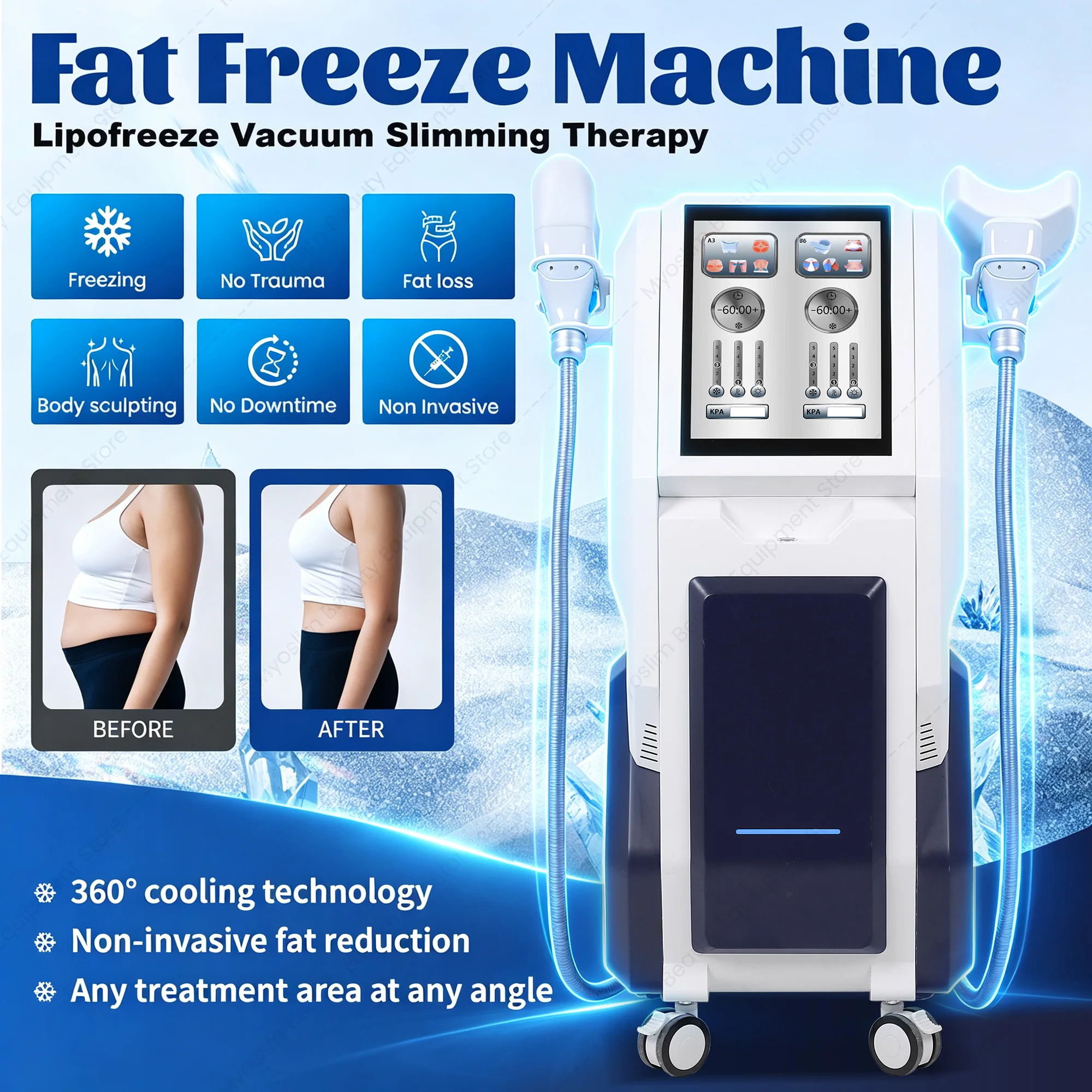 New Body Slimming Machine 360 RF Cavitation Fat Freeze Body Sculpt Device Skin Tightening Weight Loss Quick Cellulite Removal