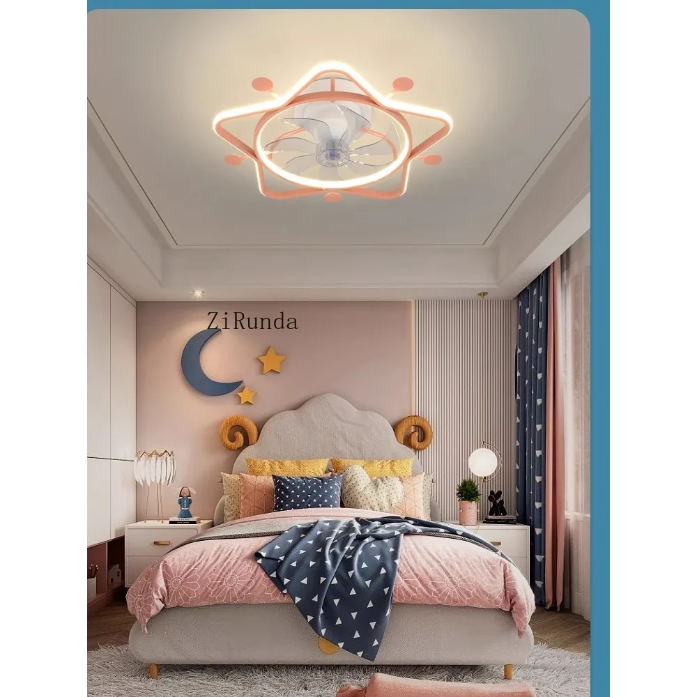 Moderne einfache Kinderzimmerleuchte LED Deckenventilator Licht Pentagramm Lampe