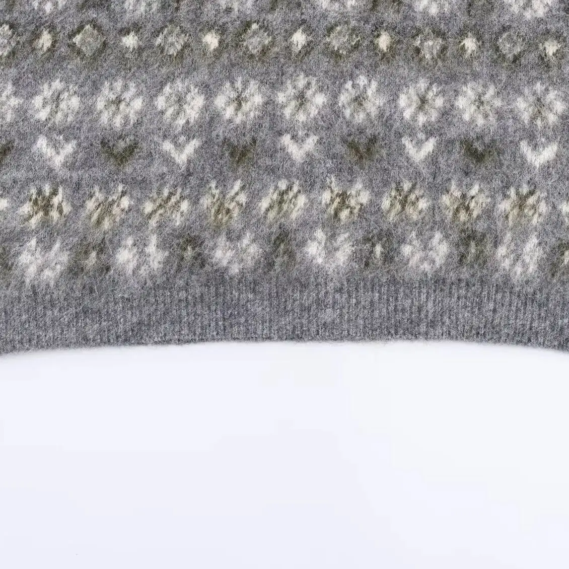 2025 خريف موضة جديدة ريترو كم طويل كل مباراة Crewneck سترة Mujer الجاكار بلوفر مغزول