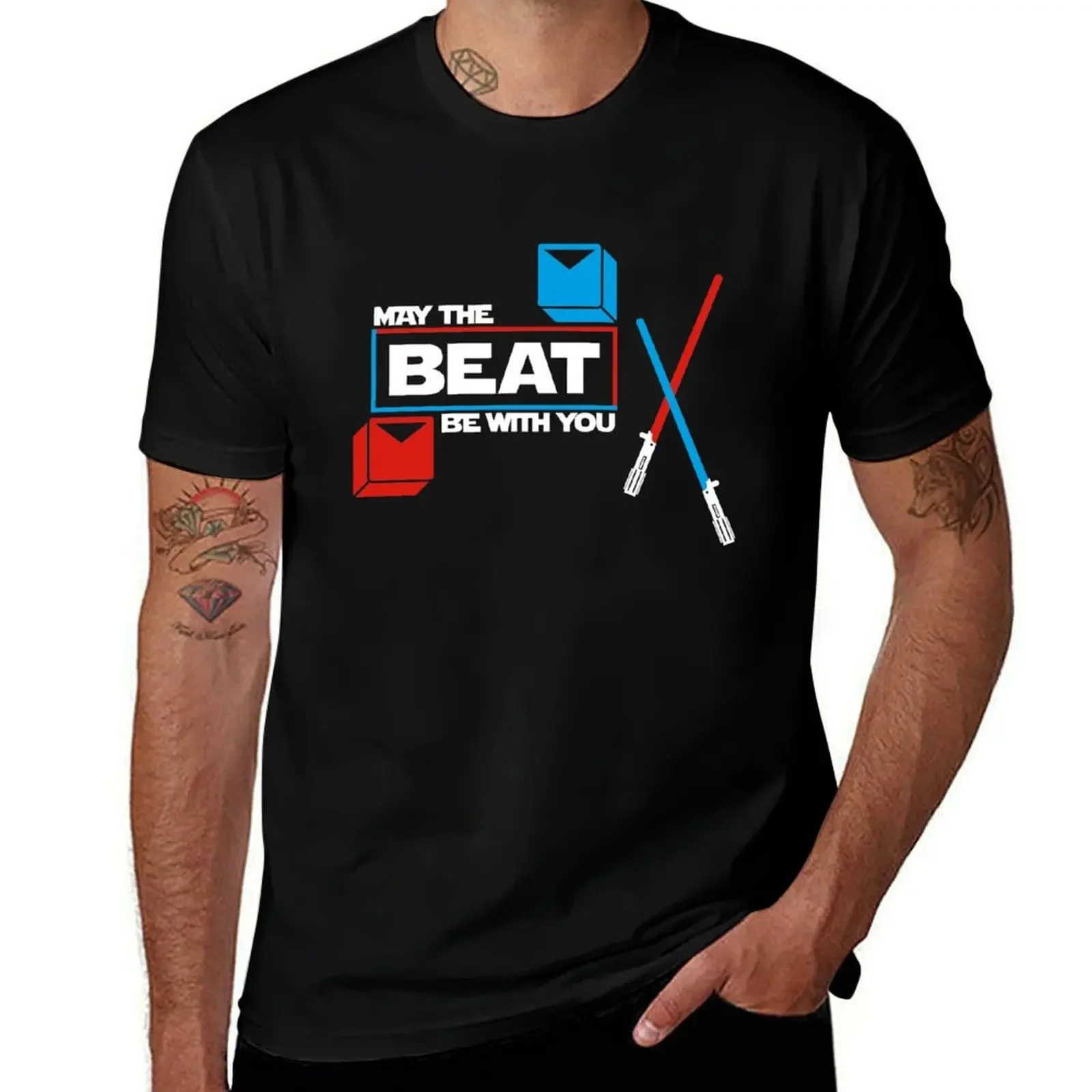 May The Beat Be With You [WHITE VERSION] T-Shirt korean fashion shirts graphic tee mens t shirts pack