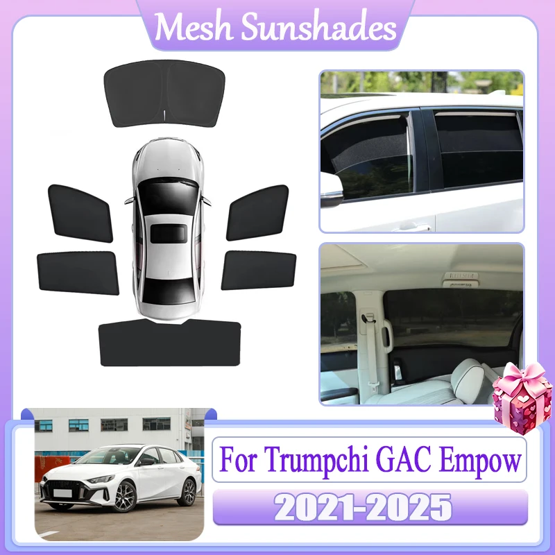 Mesh Sun Shade For Trumpchi GAC Empow 2021 2022 2023 2024 2025 Dodge Attitude MK4 Car Sun Visor Window Shades Auto Accessories