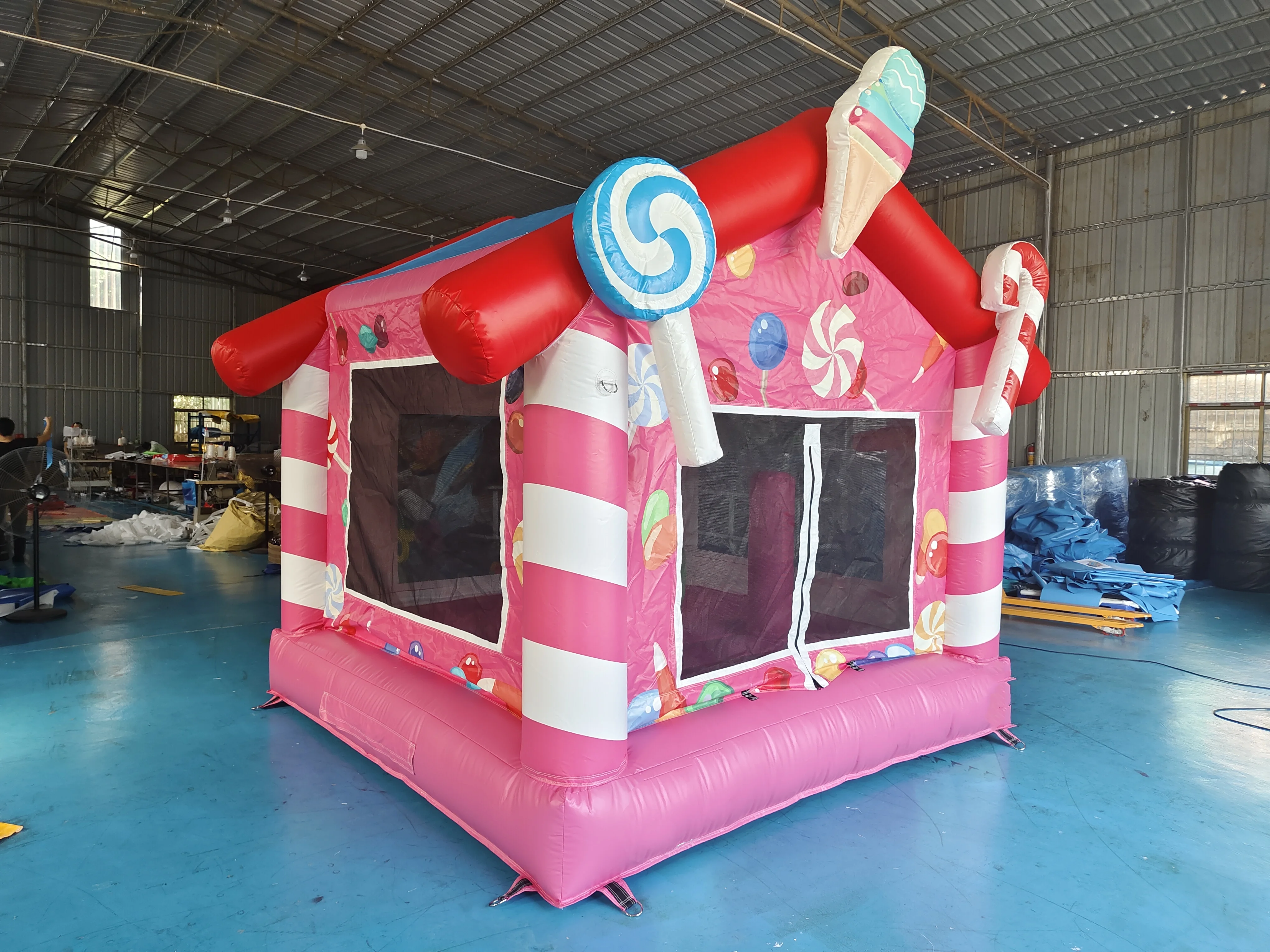 

Popular pink Candy Castles Jumping Bed Bounce House Commercial Trampoline Inflatable Bouncer for Kids Jumping Castle