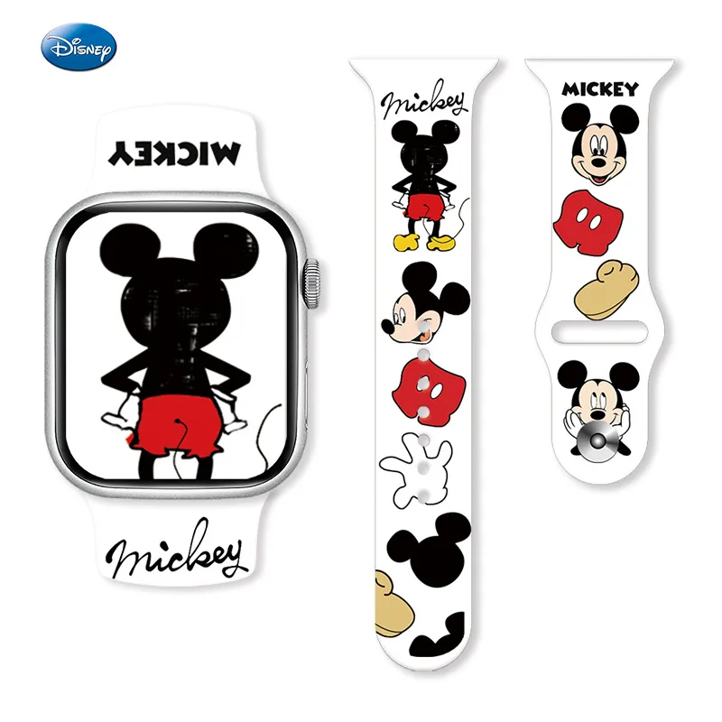 Disney Mickey Minnie Mouse Strap for Apple Watch Band 45mm 44mm 42mm 41mm 49mm Cartoon WatchBand for Iwatch Series Ultra 2 9 7