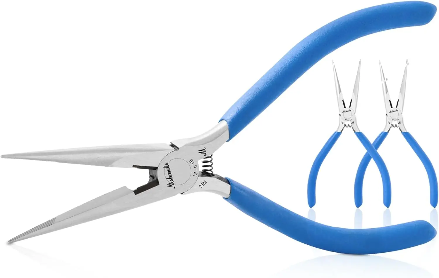 

3-Pack Long Nose Pliers Set, 6.5' High Carbon Steel Serrated Jaw Pliers for Jewelry, Electronics, Craft