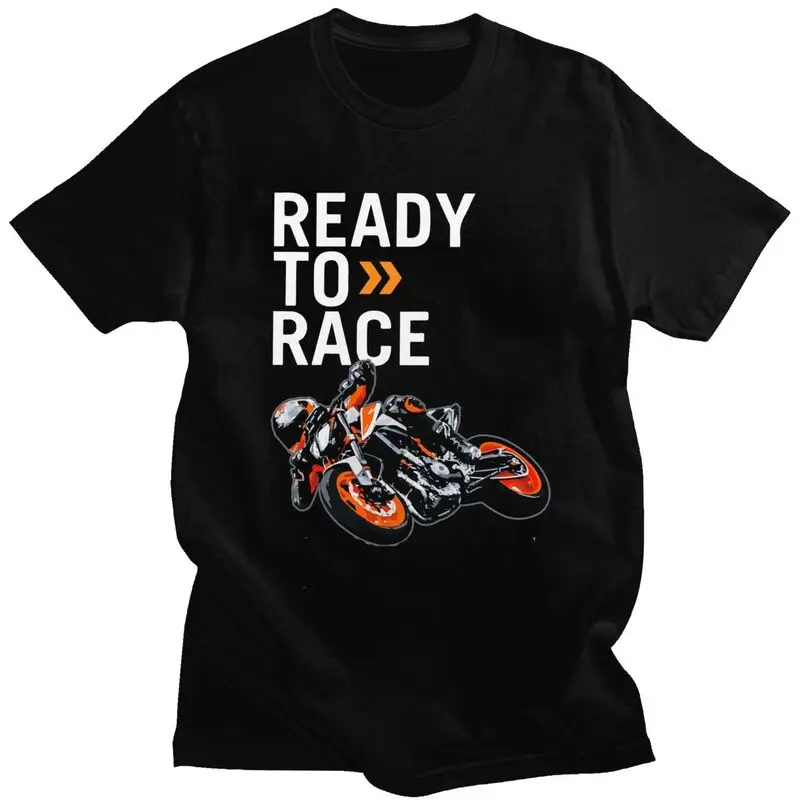 Custom Ready To Race T Shirt for Men Cotton Tshirt Unique Tees Short Sleeved Motorbike Motorcycle Racing Enduro T-shirt Clothing