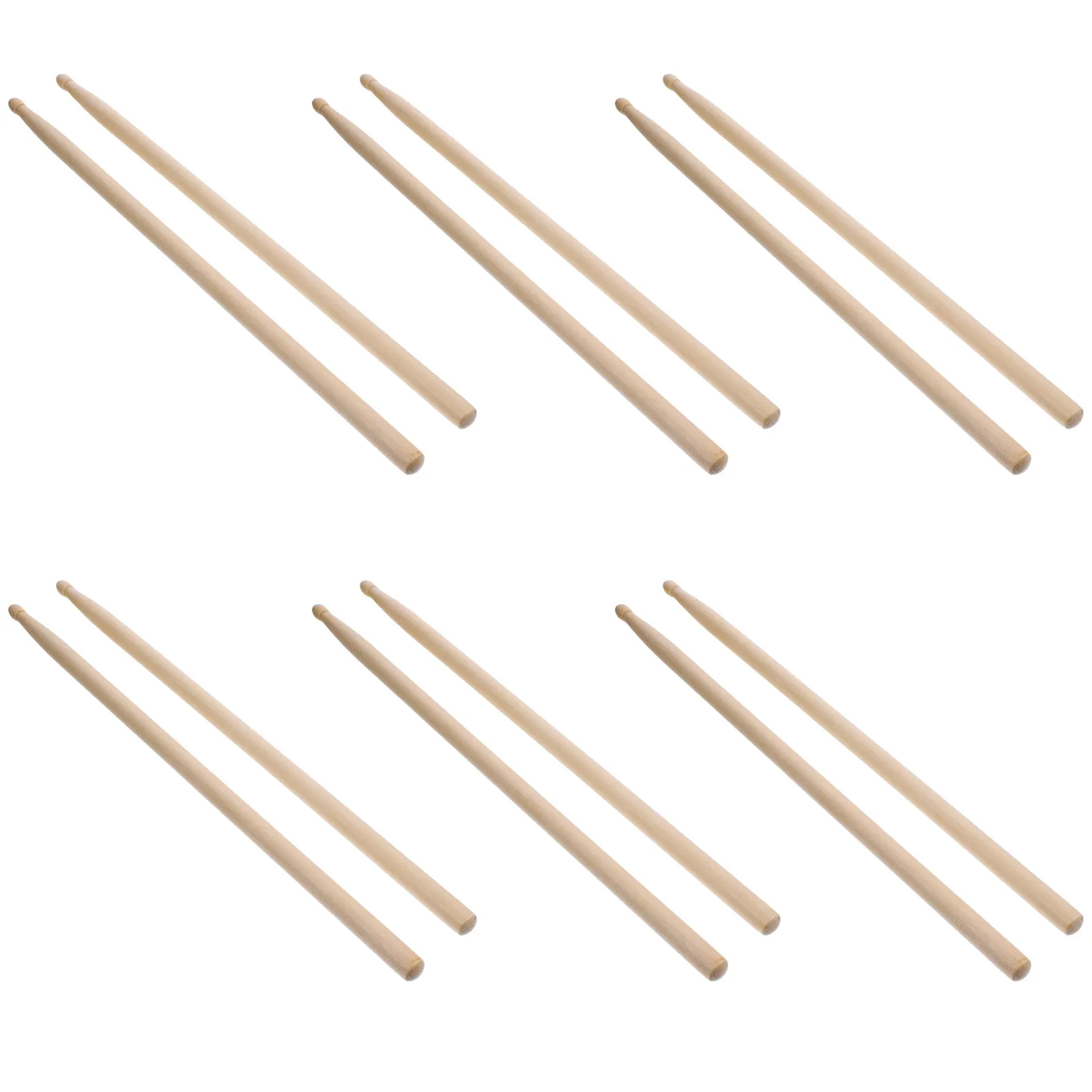 6Pairs Drumsticks for Drums Wood Drum Sticks 5A Style Balanced Design Comfort Grip Reduced Hand Fatigue Drumsticks for Beginner
