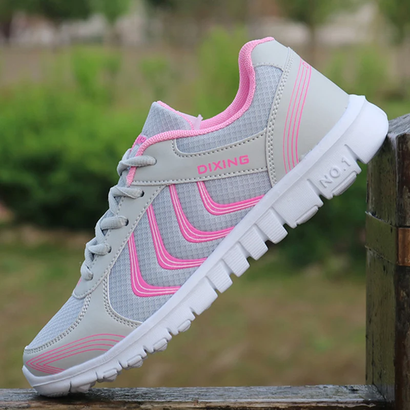 2020 Women Sneakers Female Vulcanzied Flat Lace Up New fashion Breathable Mesh White Shoes Woman Casual Shoes Woman Big Size 44