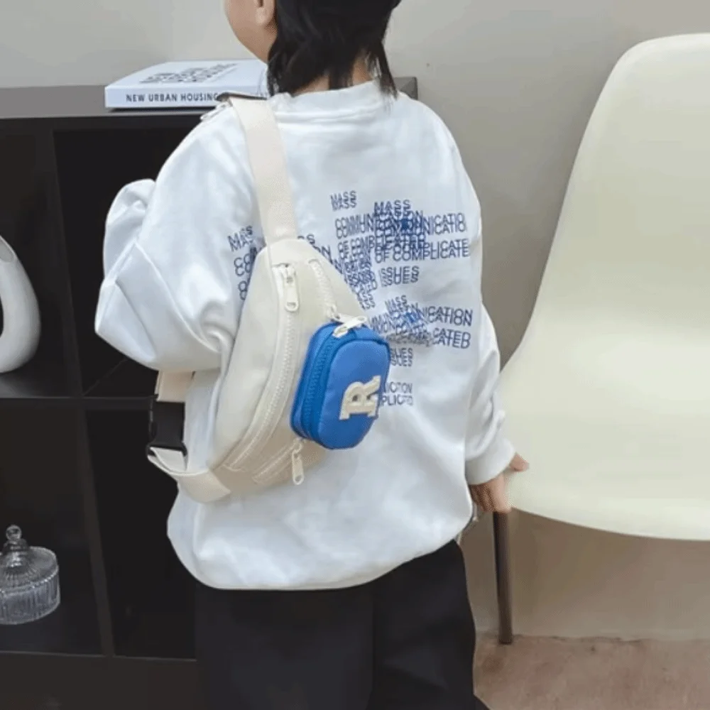 

Portable Letter Children's Waist Bag Korean Style Creative Kids' Shoulder Bag Lightweight Sports Kids' Chest Bag Boys