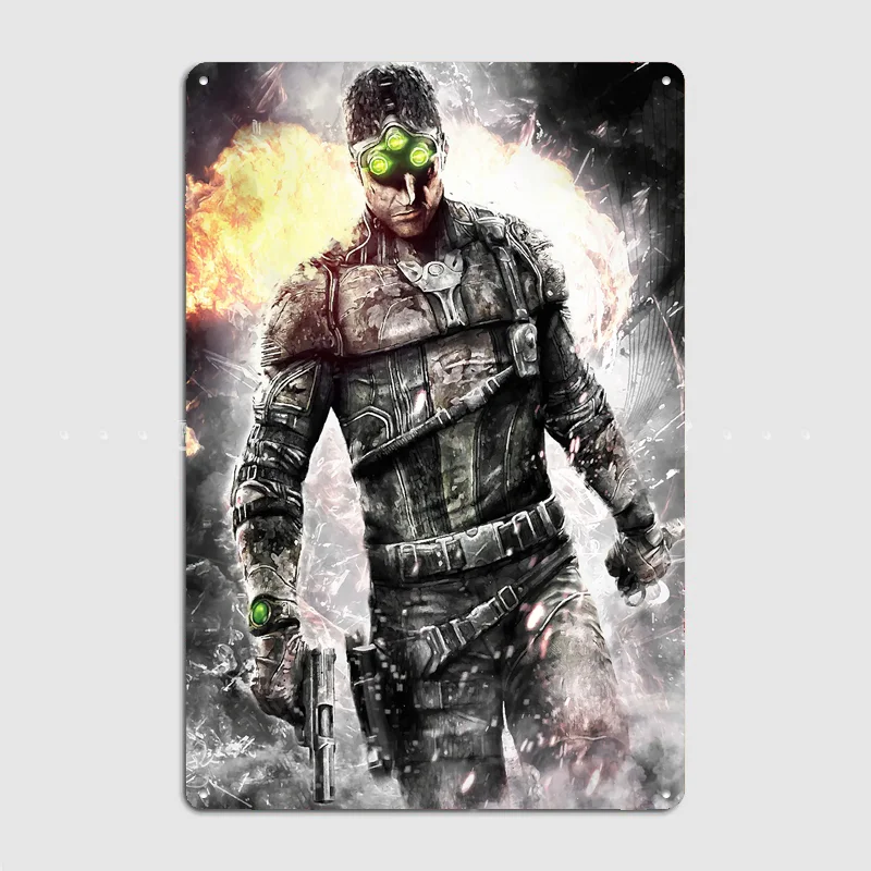 Splinter Cell blacklist Sam Fisher Poster Metal Sign Life Wall Custom Bedroom Indoor Home Wall Decor Posters Room Decoration