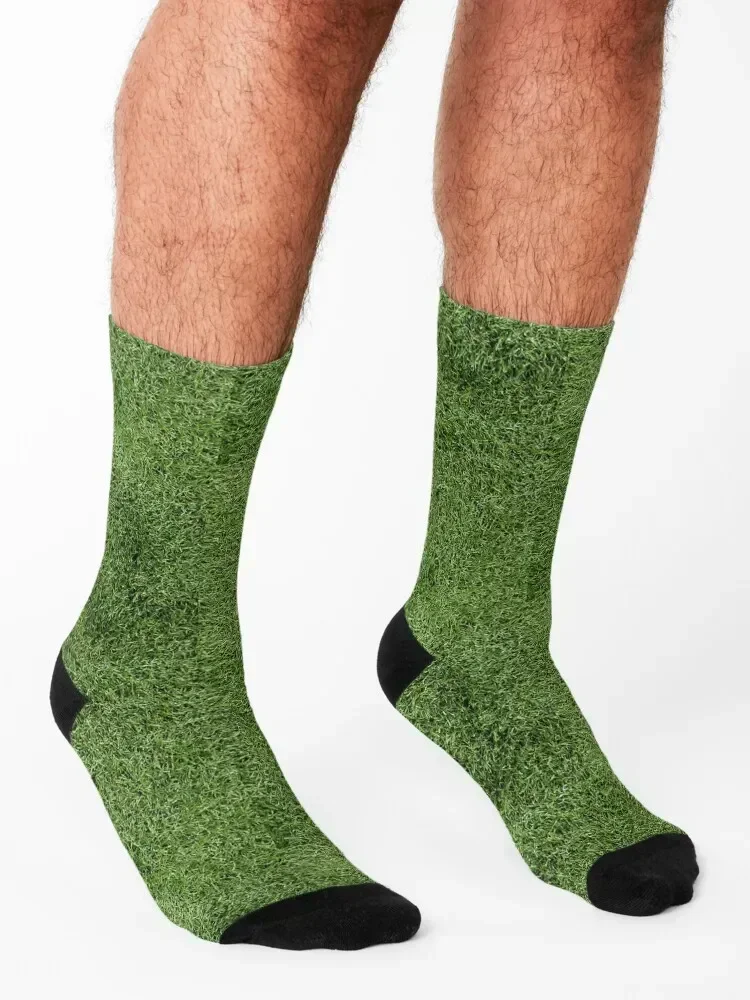 Astroturf Lush Green Turf Grass Athletic Field Texture Socks short cartoon Girl'S Socks Men's