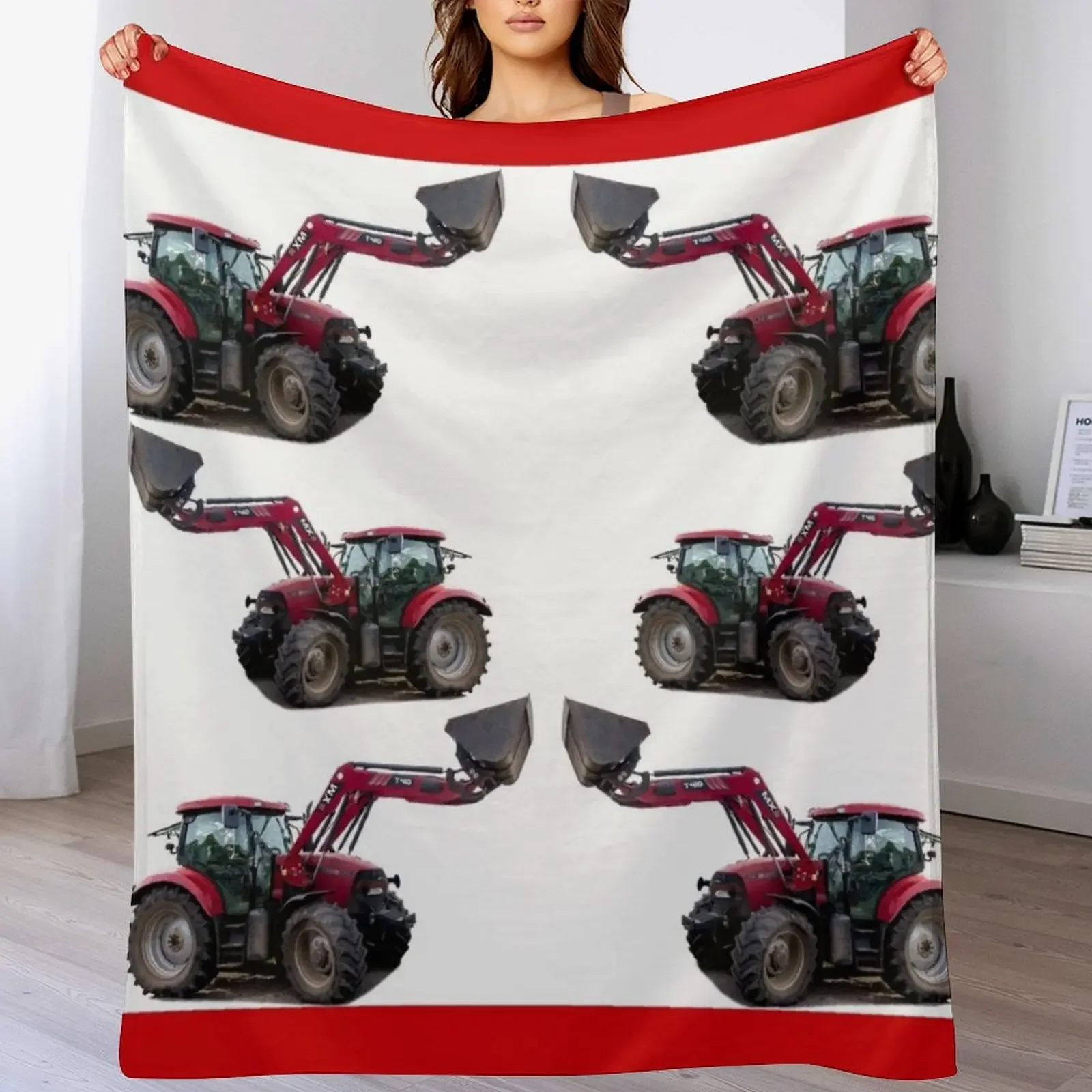 

red tractor Throw Blanket Flannels for winter Bed Fashionable Soft Big Blankets
