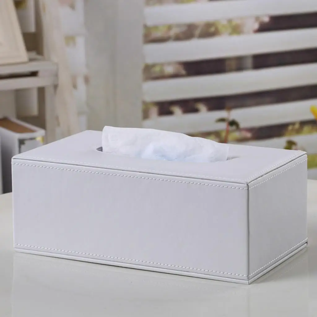 Tissue Box Dispenser Case Napkin Holder Office Car Accessories White