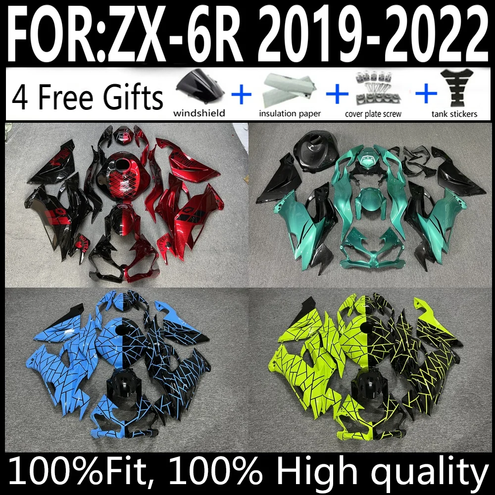 

Kawasaki ZX-6R 19 20 21 22 636 2019-2022 Motorcycle Fairings Kit ABS Plastic Body Work Cowlings Fairing Set Full Body Set