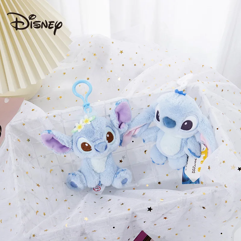 Anime disney stitch toy story kawaii boneca de pelúcia dos desenhos animados brinquedo de pelúcia chaveiro pingente cinta brinquedos presente aniversário para crianças meninos menina