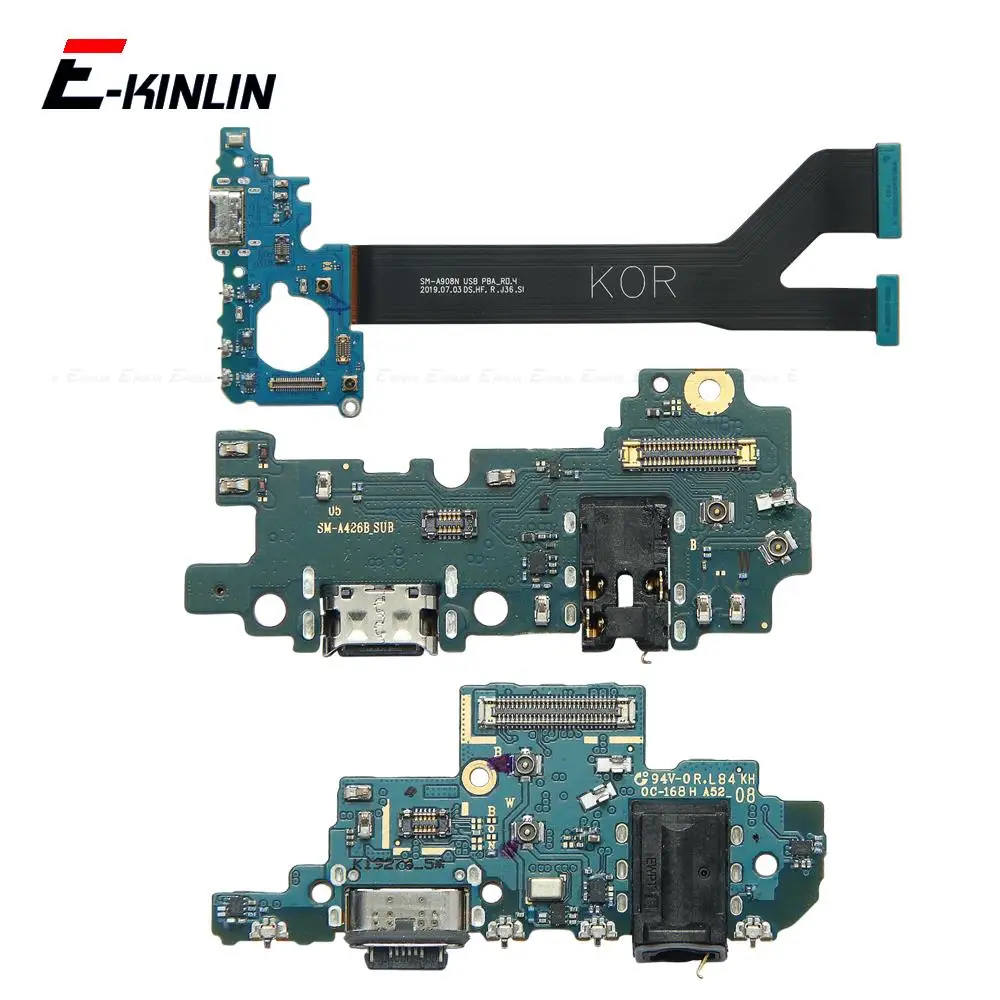 USB Charging Dock Port Board With Microphone Fast Charger Flex Cable For Samsung Galaxy M42 M51 A51 A52 A71 A72 A90 4G 5G