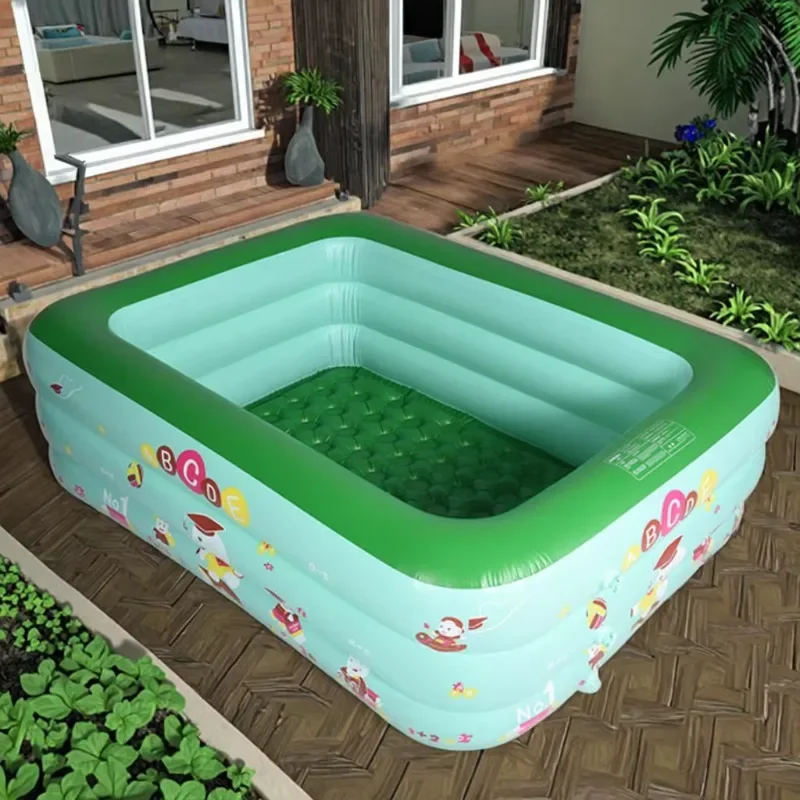 

【From China】Wholesale PVC Children Blow Rectangular Pool Large Family Inflatable Swimming Pool Adult Size Outdoor Air Kiddie Poo