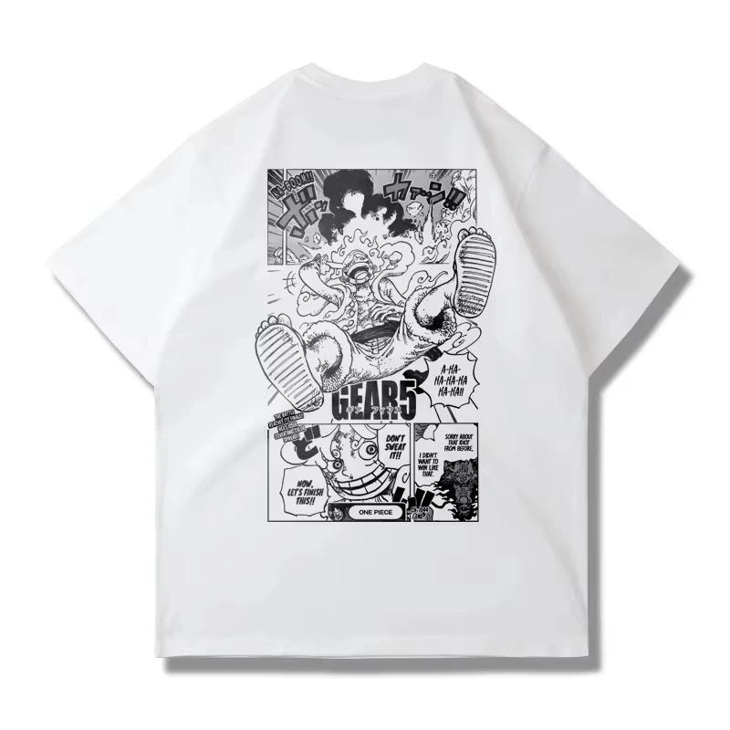 One Piece Men's T-shirt A Pair of Short-sleeved T-shirt Characters From The Japanese Anime Luffy Nika Fifth Piece Collaboration