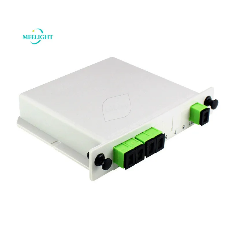 SC/APC Splitter 4-1  Optical Branching Device Beam Optical Box Splitter Cassette Card Insertion Type ABS PLC Splitter box