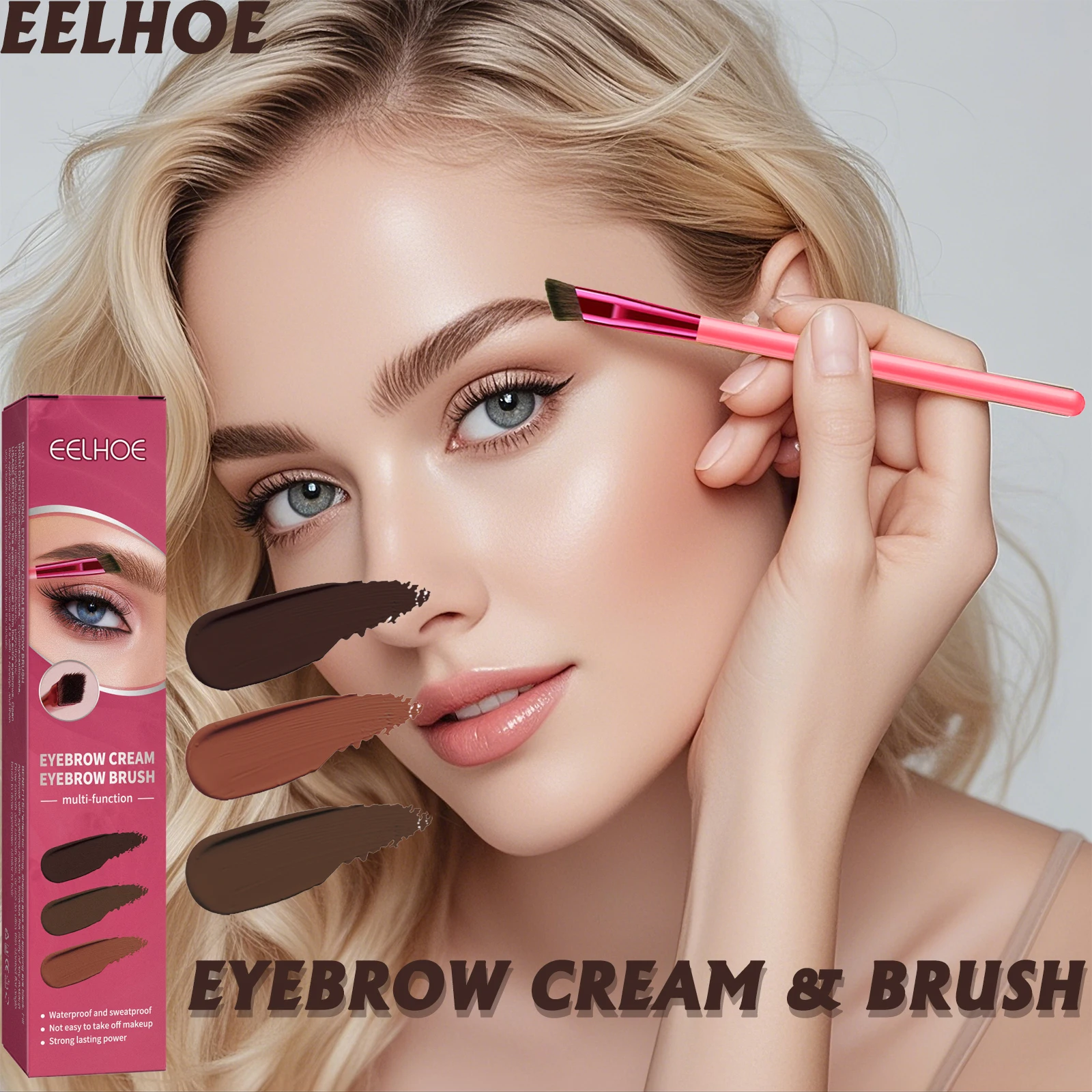 Eyebrow Cream & Brush Filling Eyebrows Increase Makeup Look Clarity Shaping Colored Eyebrow Multi Functional Eyebrow Brush Set
